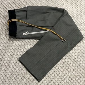 Rhude Men’s Grey Pinstripe Trousers In Dark Grey Size S